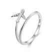 925 Sterling Silver Ring with Pavé Setting CZ, Size 6.0, Oxidized Finish for Women
