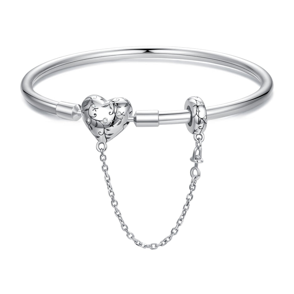925 Sterling Silver Bracelet with Pavé Setting CZ, Size 17.0 for Women