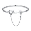 925 Sterling Silver Bracelet with Pavé Setting CZ, Size 17.0 for Women