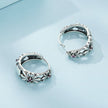 925 Sterling Silver Earrings with Pavé Setting and Oxidized Finish