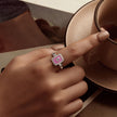 925 Sterling Silver Enamel Pavé Setting CZ Pendant 1.3x1.0cm for Women