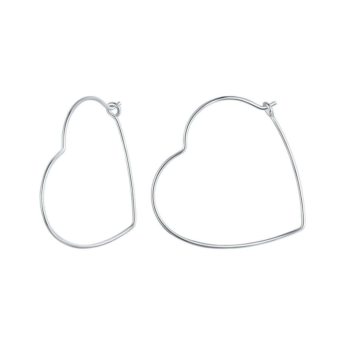 925 Sterling Silver Earrings with White Gold Plating - 27mm for Women