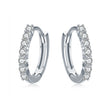 925 Sterling Silver Earrings with Pavé Setting CZ, Size 1.2*0.2cm for Women