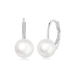 925 Sterling Silver White Gold Plated Freshwater Pearl Earrings for Women