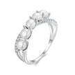 925 Sterling Silver White Gold Plated Freshwater Pearl Ring Size 6 for Women