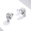 S925 Oxidized Silver Earrings Size 1*0.7cm for Women