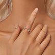 925 Sterling Silver Ring with White Gold Plating, 1.5mm Width