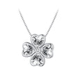 S925 Sterling Silver Pendant Necklace with Pavé Setting CZ in Platinum for Women