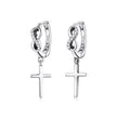 925 Sterling Silver Earrings with Pavé Setting CZ in Oxidized Finish