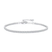 925 Sterling Silver Pavé Setting Bracelet with CZ for Women - Adjustable 18+5cm