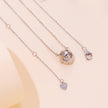 925 Sterling Silver Moissanite 1.0 Carat Necklace with Pavé Setting for Women
