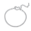 925 Sterling Silver Plated White Gold Bracelet - Adjustable 17+5cm