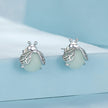925 Sterling Silver Luminous Stone Earrings