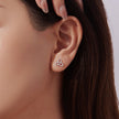 925 Sterling Silver White Gold Plated Pavé CZ Earrings