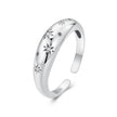 925 Sterling Silver Ring with Pavé Setting CZ, Width 2.2-5.8mm, Oxidized Silver, Women's Ring