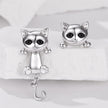 Brass & S925 Silver Earrings | 2.8*1.1cm | White Gold Plated with Pavé Setting CZ for Women