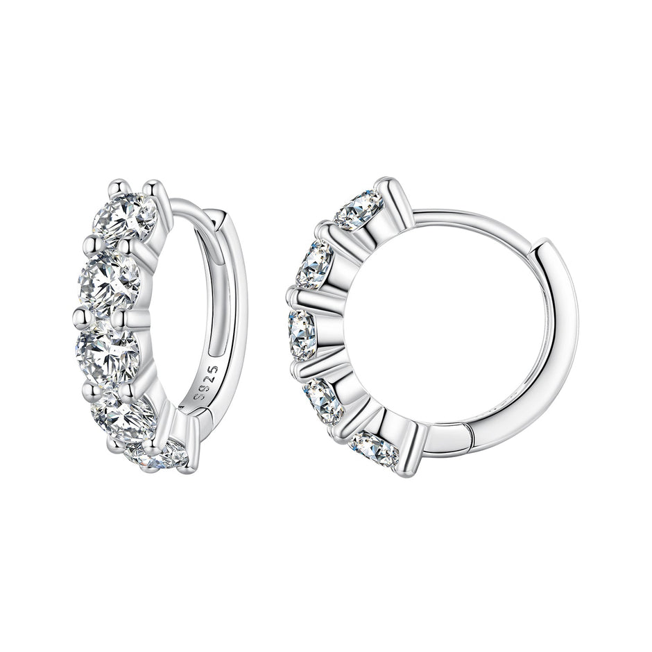 925 Sterling Silver 0.20 Carat Moissanite Earrings for Women