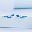 925 Sterling Silver Enamel Finish Pavé CZ Earrings for Women
