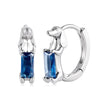 925 Sterling Silver White Gold Plated CZ Pavé 1.3 x 0.4 cm Hoop Earrings for Women