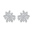 925 Sterling Silver Earrings with Pavé Set CZ in White Gold Finish, 1.1*1.0cm
