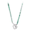 925 Sterling Silver Crystal Necklace with White Gold Plating - 42cm for Women