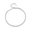 925 Sterling Silver Platinum Plated Bracelet 160+50mm for Women
