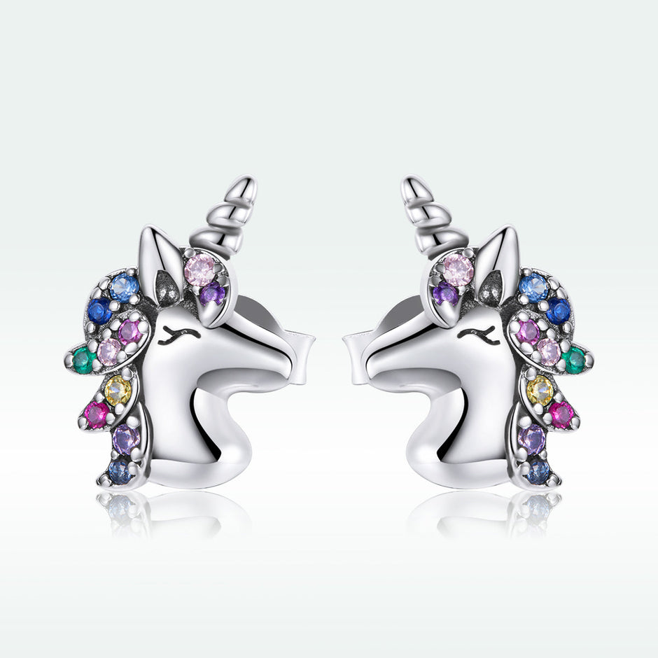 925 Sterling Silver Earrings with Pavé Setting CZ, Oxidized, 1.4x0.9cm for Women