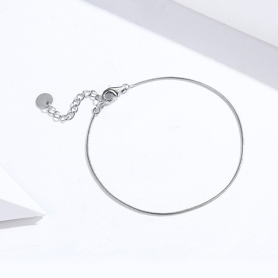 925 Sterling Silver Adjustable Platinum Plated Bracelet for Women