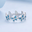 925 Sterling Silver Enamel Ring Size 6 for Women