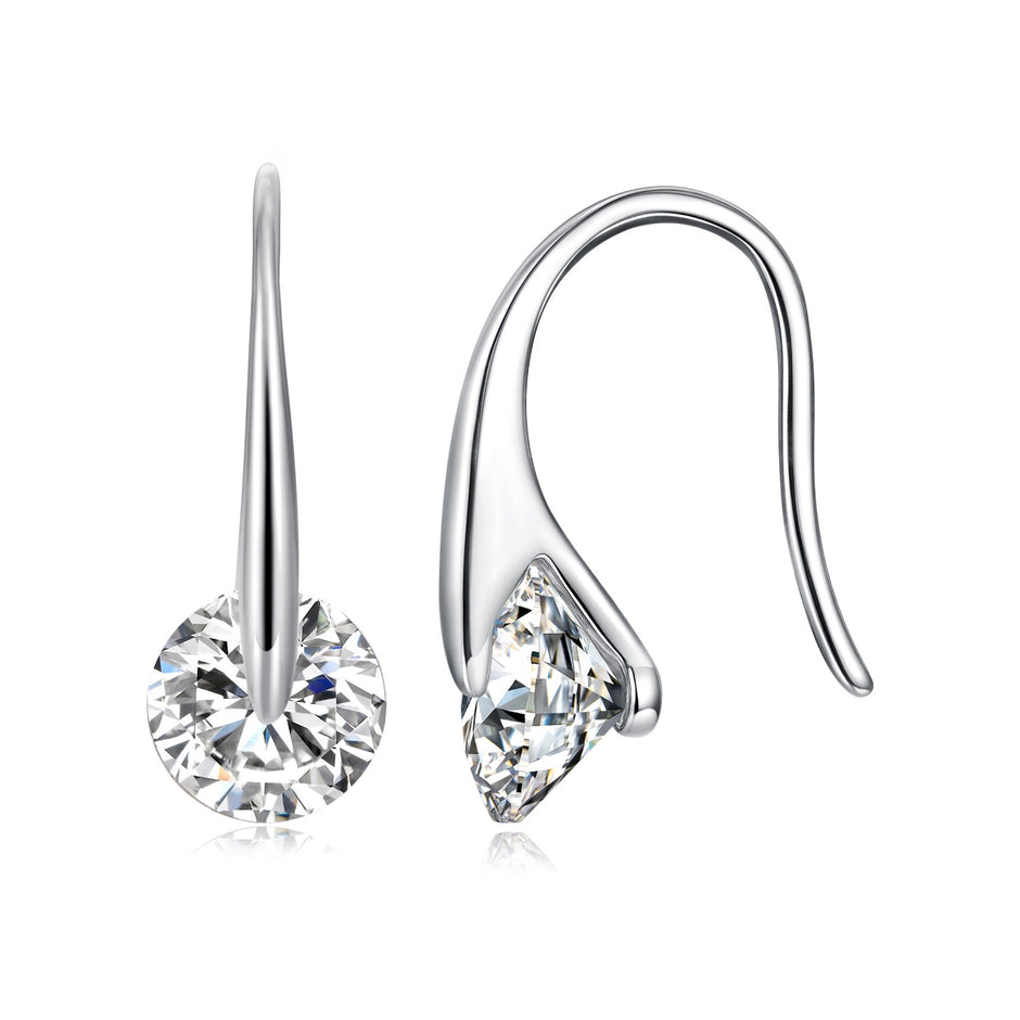 925 Sterling Silver Moissanite 1ct Earrings for Women