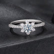 925 Sterling Silver Pavé Moissanite Ring with CZ - Size 6