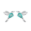 925 Sterling Silver Transparent Glass Earrings with CZ for Women