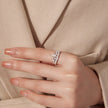 925 Sterling Silver Pavé Setting CZ White Gold Plated Ring Size 6 for Women