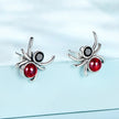 925 Sterling Silver Earrings with Pavé Setting CZ and Transparent Glass