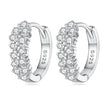 925 Sterling Silver Earrings with Pavé Setting CZ, 1.2x0.45cm, Platinum Plated for Women
