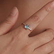 925 Sterling Silver Moonstone and Synthetic Spinel Ring for Women