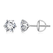 925 Sterling Silver 6.5mm Moissanite Earrings for Women