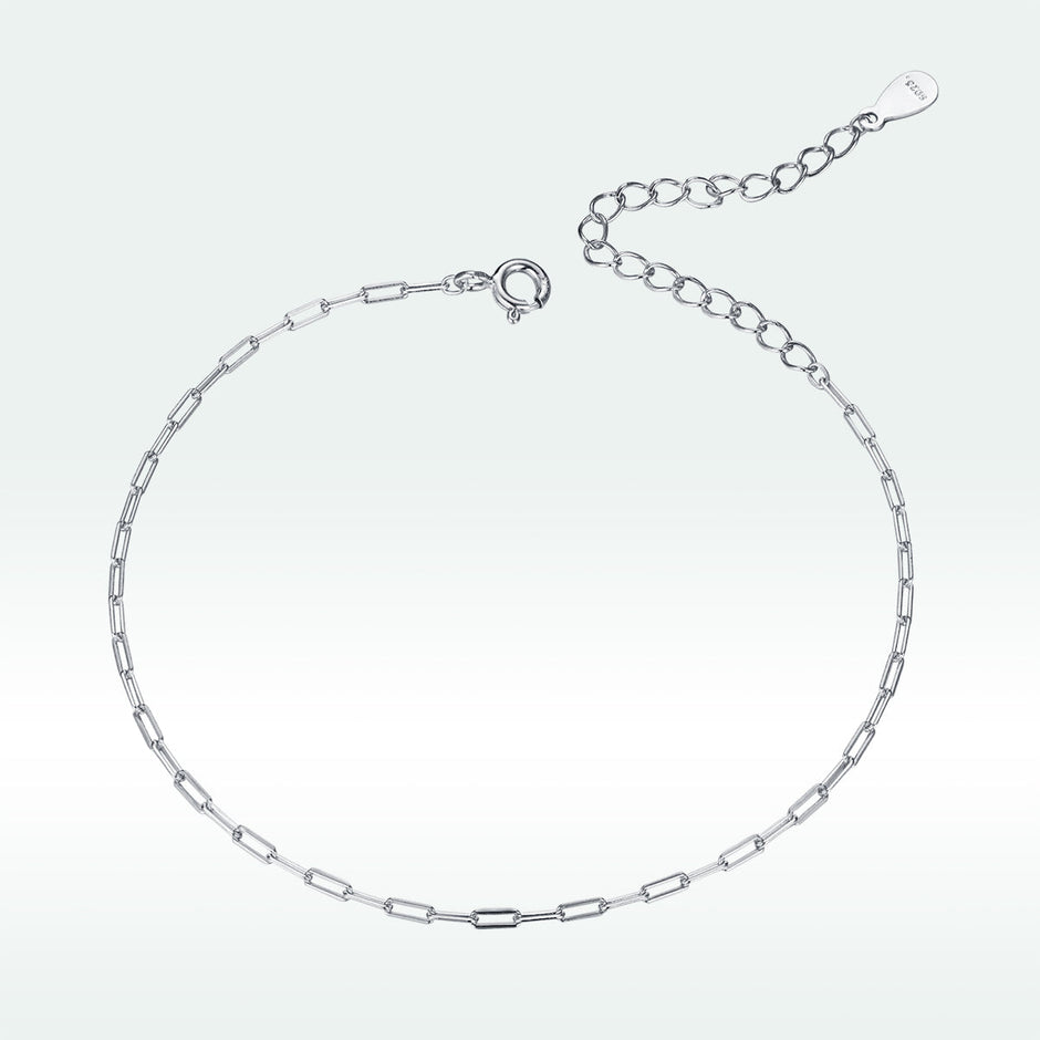 925 Sterling Silver & Plated Platinum Bracelet - 17+5cm Length