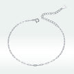 925 Sterling Silver & Plated Platinum Bracelet - 17+5cm Length