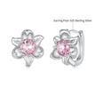925 Sterling Silver White Gold Plated Transparent Glass 1.4 x 1.2 cm Hoop Earrings for Women