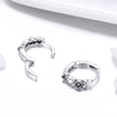 925 Sterling Silver Earrings with Pavé Setting CZ, 1.1*0.3cm