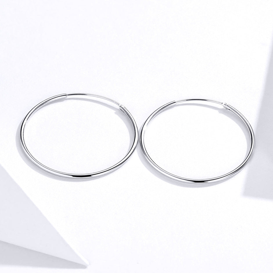 925 Sterling Silver Plated Platinum Earrings 3cm for Women