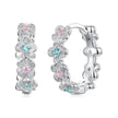 925 Sterling Silver Earrings with CZ and White Gold Plating