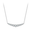 925 Sterling Silver 38+5cm White Gold Plated Moissanite Necklace for Women