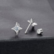 925 Sterling Silver Moissanite Earrings 0.8cm for Women