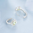 925 Sterling Silver Earrings with Transparent Glass, 12x9mm Size for Women