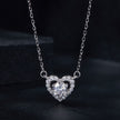 925 Sterling Silver Moissanite 0.5 Carat Necklace with CZ for Women
