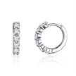 925 Sterling Silver Earrings with Pavé CZ in Platinum Plating, 1.6 x 0.3 cm for Women