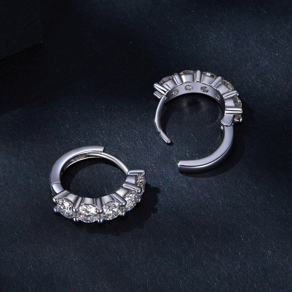 925 Sterling Silver 0.20 Carat Moissanite Earrings for Women
