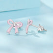 925 Sterling Silver Earrings with Enamel Process and White Gold Plating